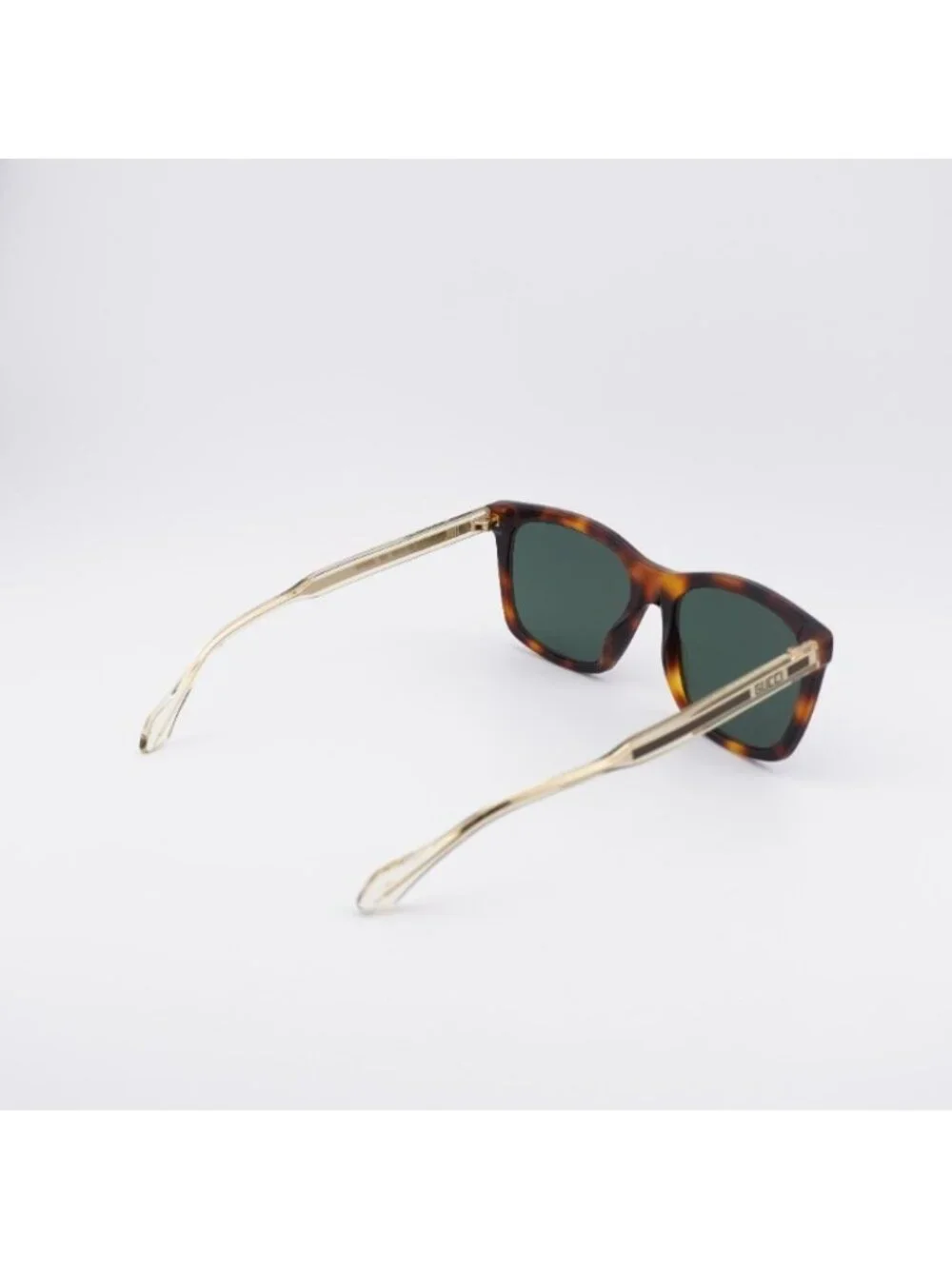 Gucci GG0558S 003 Sunglasses Havana Rectangle Frame, Green Lenses